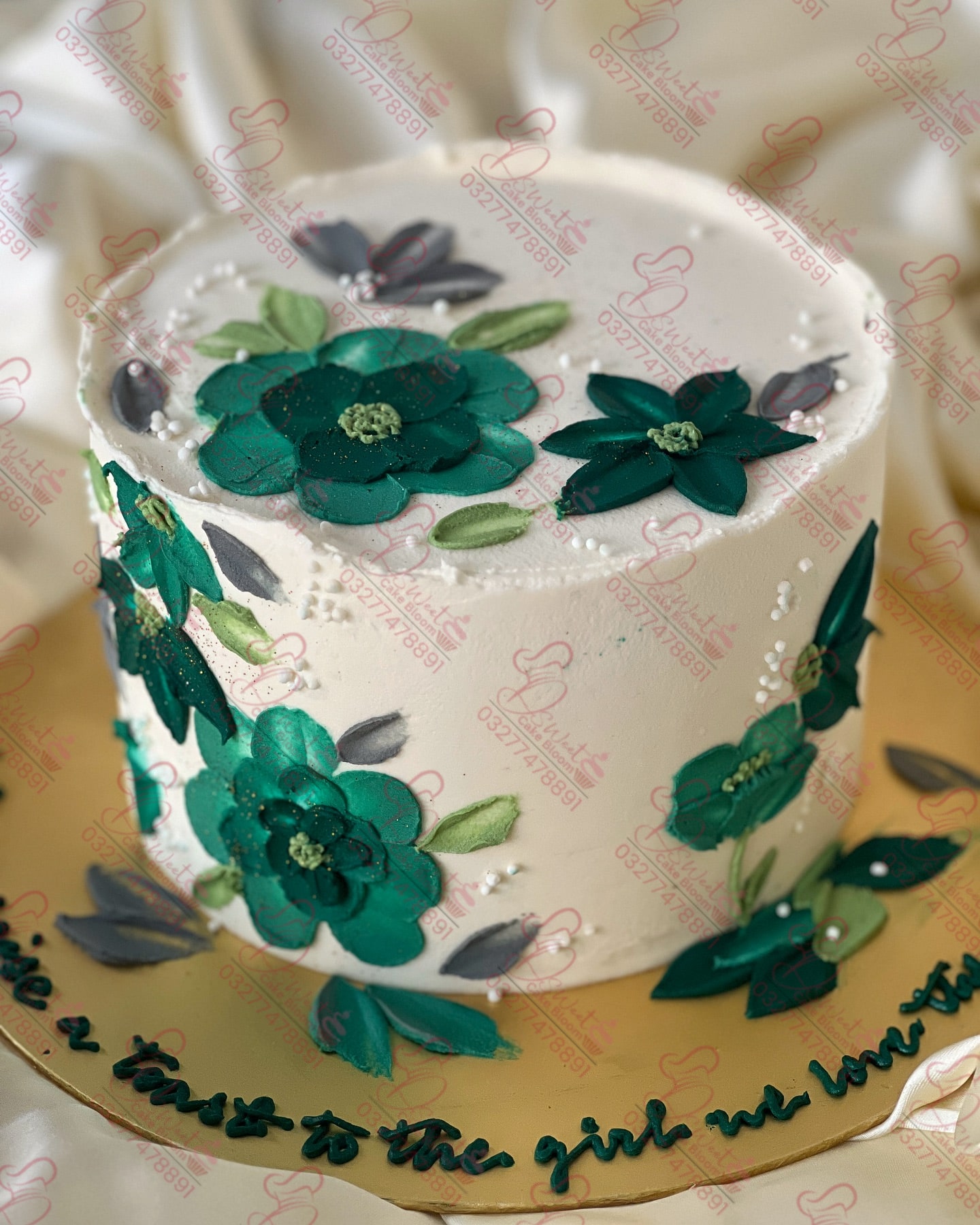 Custom Decorated Floral Birthday Cake Rawalpindi