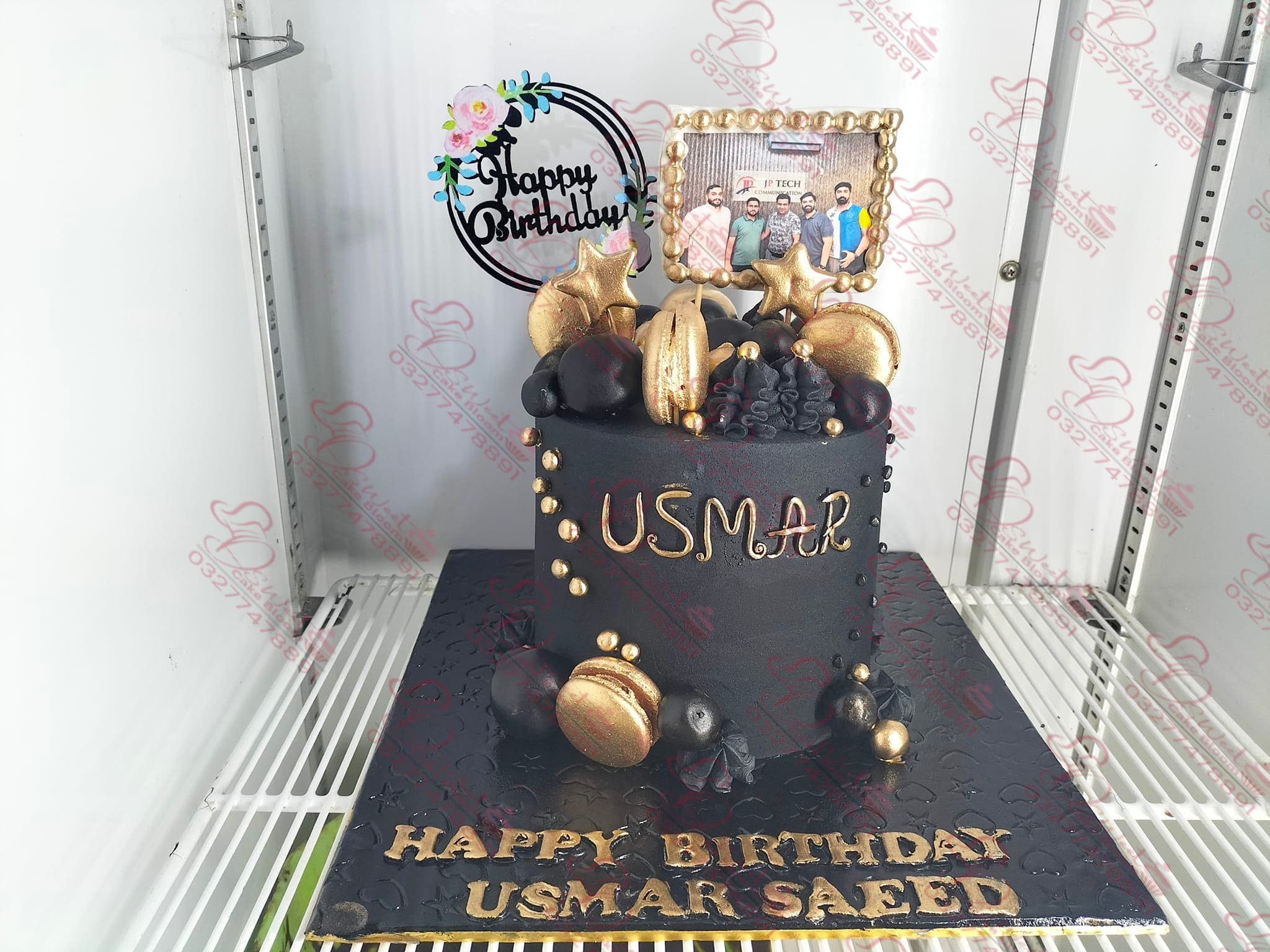 Black and Gold Drip Birthday Cake Rawalpindi