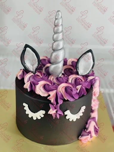Dark Unicorn Black Theme Cake Rawalpindi