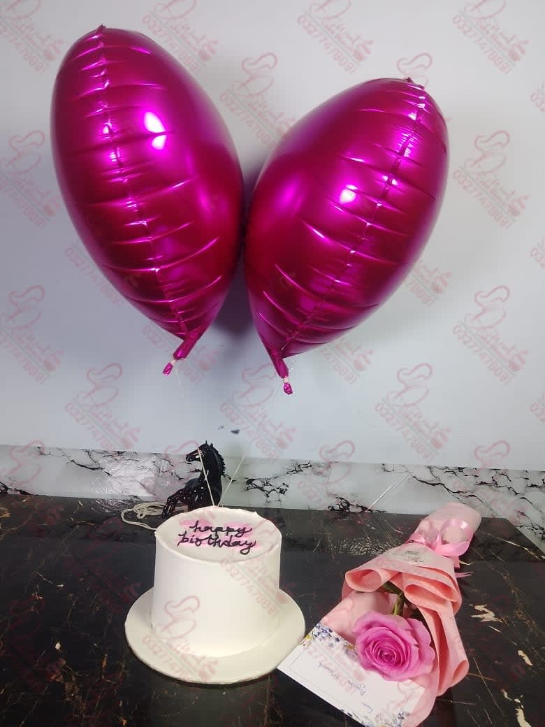 Emerald Gold Balloons Cake Islamabad