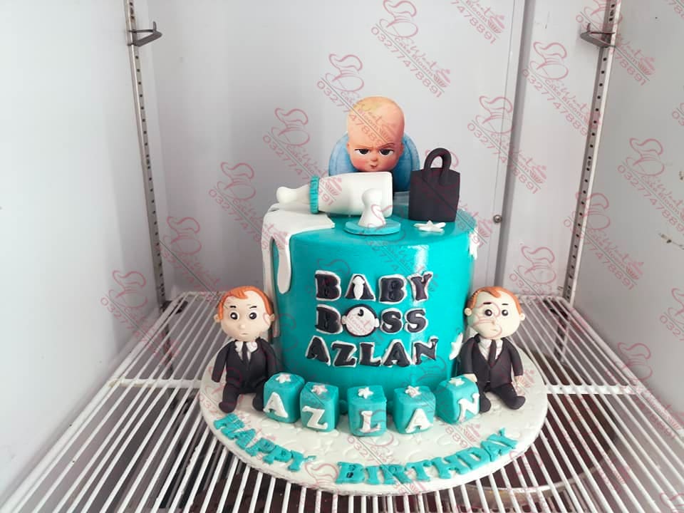 Boss Baby Green Themed Cake Rawalpindi