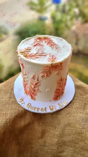White Buttercream Rose Gold Bridal Shower Cake Rawalpindi