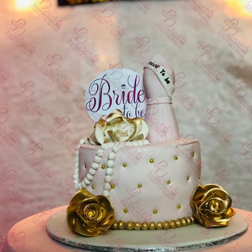 Bride To Be Pink Gold Drip Bridal Shower Cake Rawalpindi