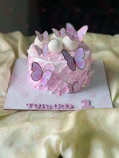 Pink Butterfly Themed Birthday Cake Islamabad