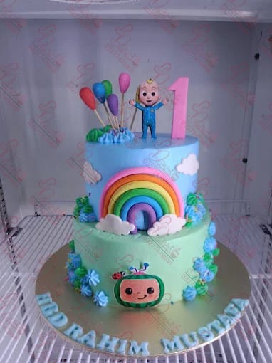 Cocomelon Two Tier Birthday Cake Custom