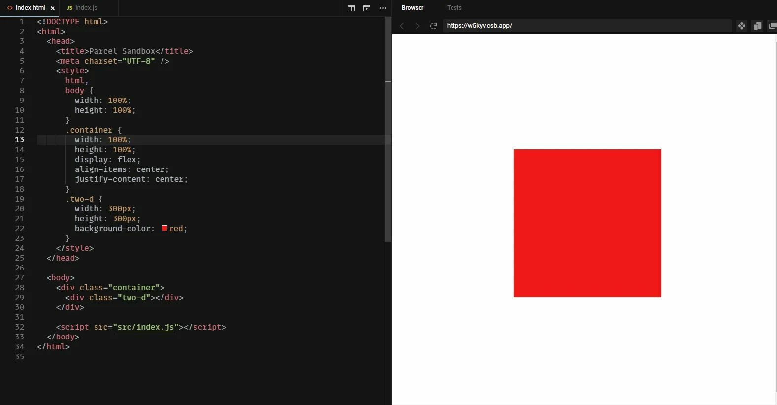 A simple red box created with css