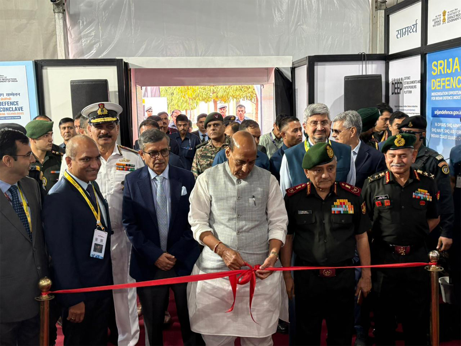 Union Minister Rajnath Singh Inaugurates Defence Industrial Conclave Pushes Drone Self Rel
