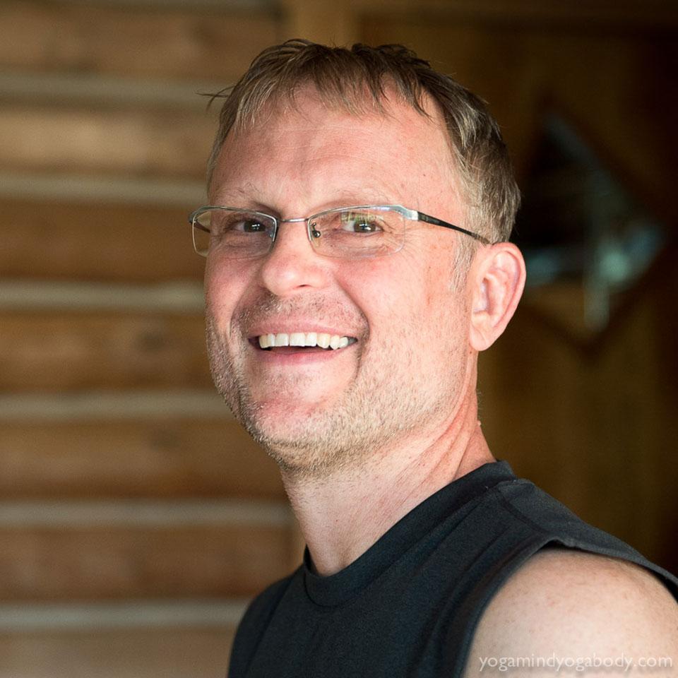 Portrait of Gernot at Feathered Pipe Ranch Yoga teacher Gernot Huber teaching at Feathered Pipe Ranch.