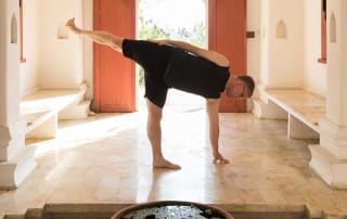 Moving from the breath makes challenging poses like Halfmoon easier and more enjoyable.