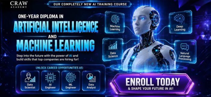 Artificial Intelligence and Machine Learning course mobile banner
