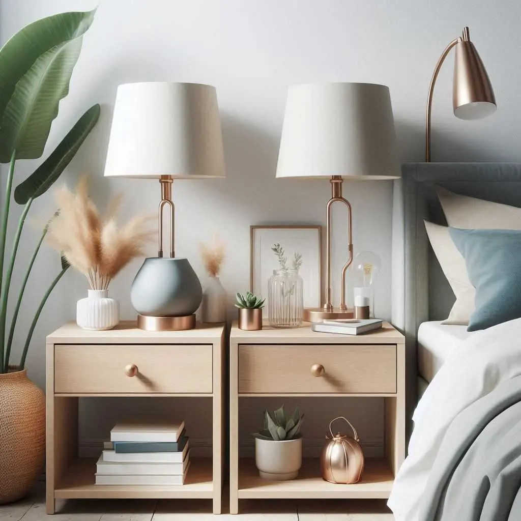 nightstands with table lamps