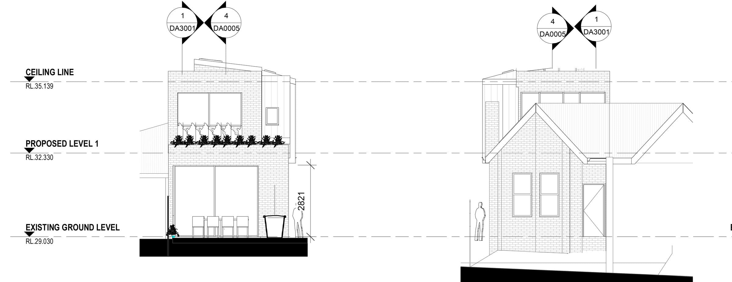 West and east elevations for Enmore residential