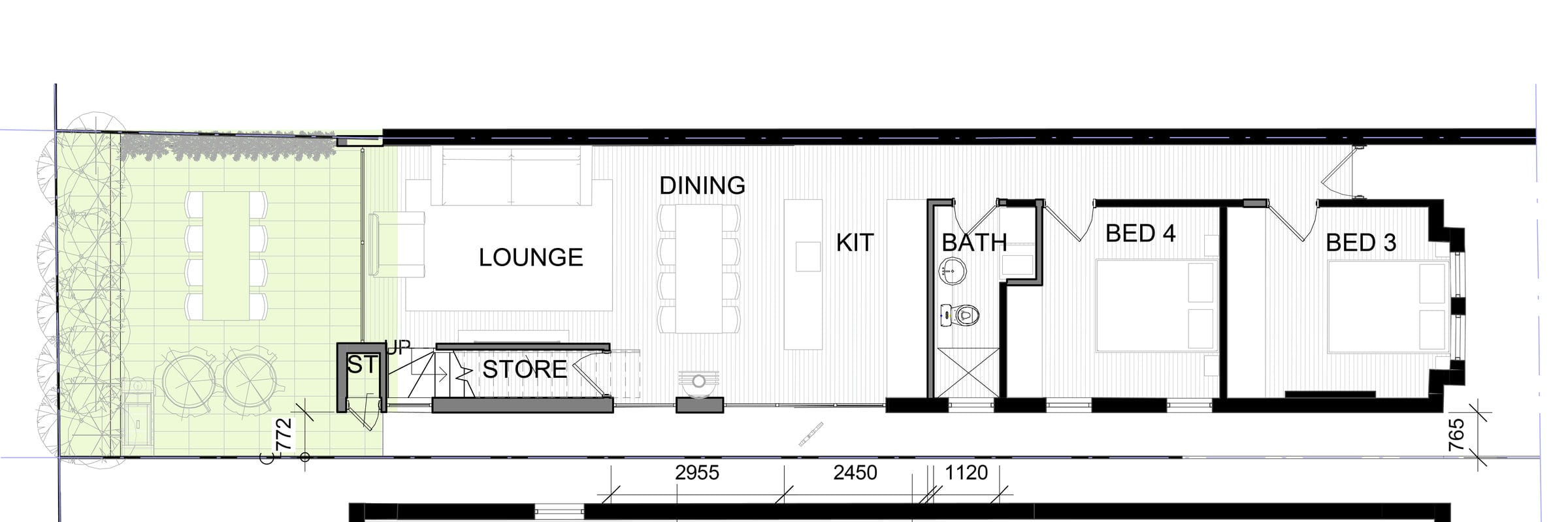 Ground floor plan for Enmore residential