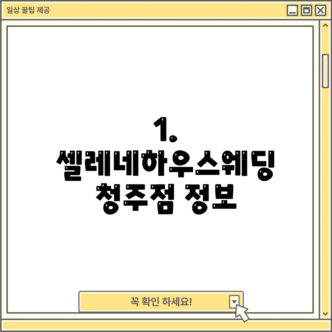 1. 셀레네하우스웨딩 청주점 정보
