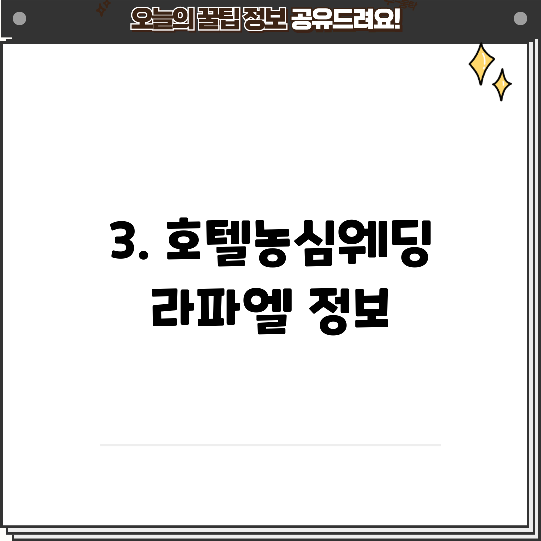3. 호텔농심웨딩 라파엘 정보