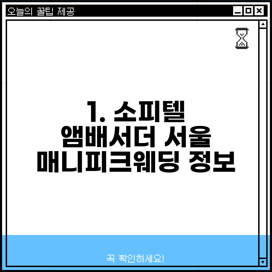1. 소피텔 앰배서더 서울 매니피크웨딩 정보