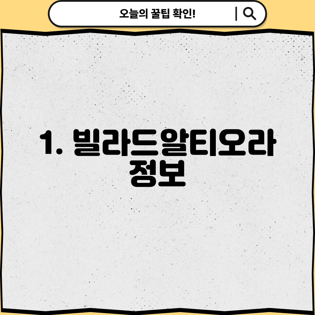 1. 빌라드알티오라 정보