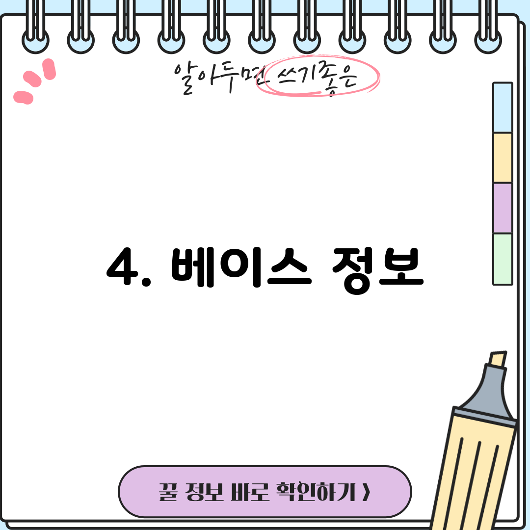 4. 베이스 정보