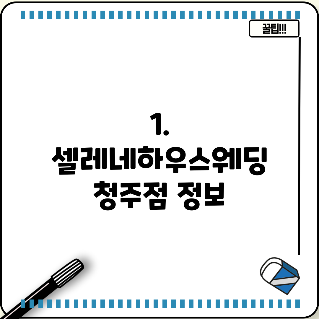 1. 셀레네하우스웨딩 청주점 정보