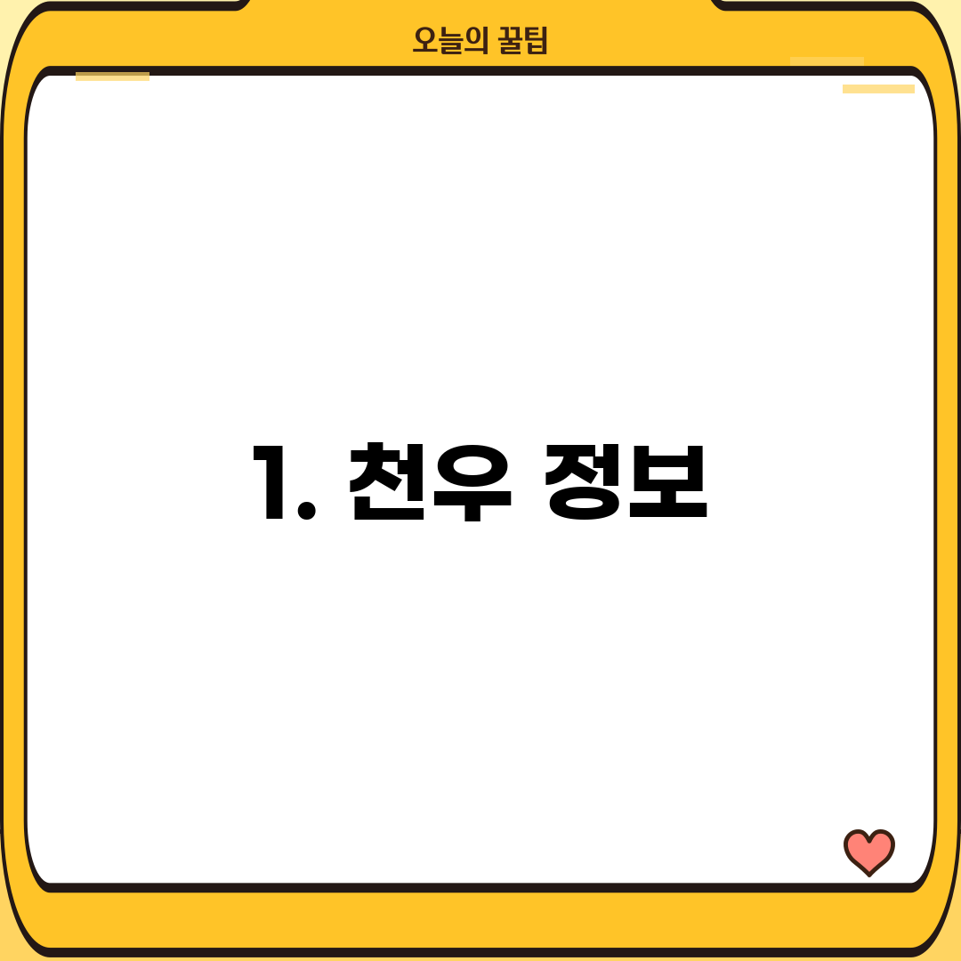 1. 천우 정보