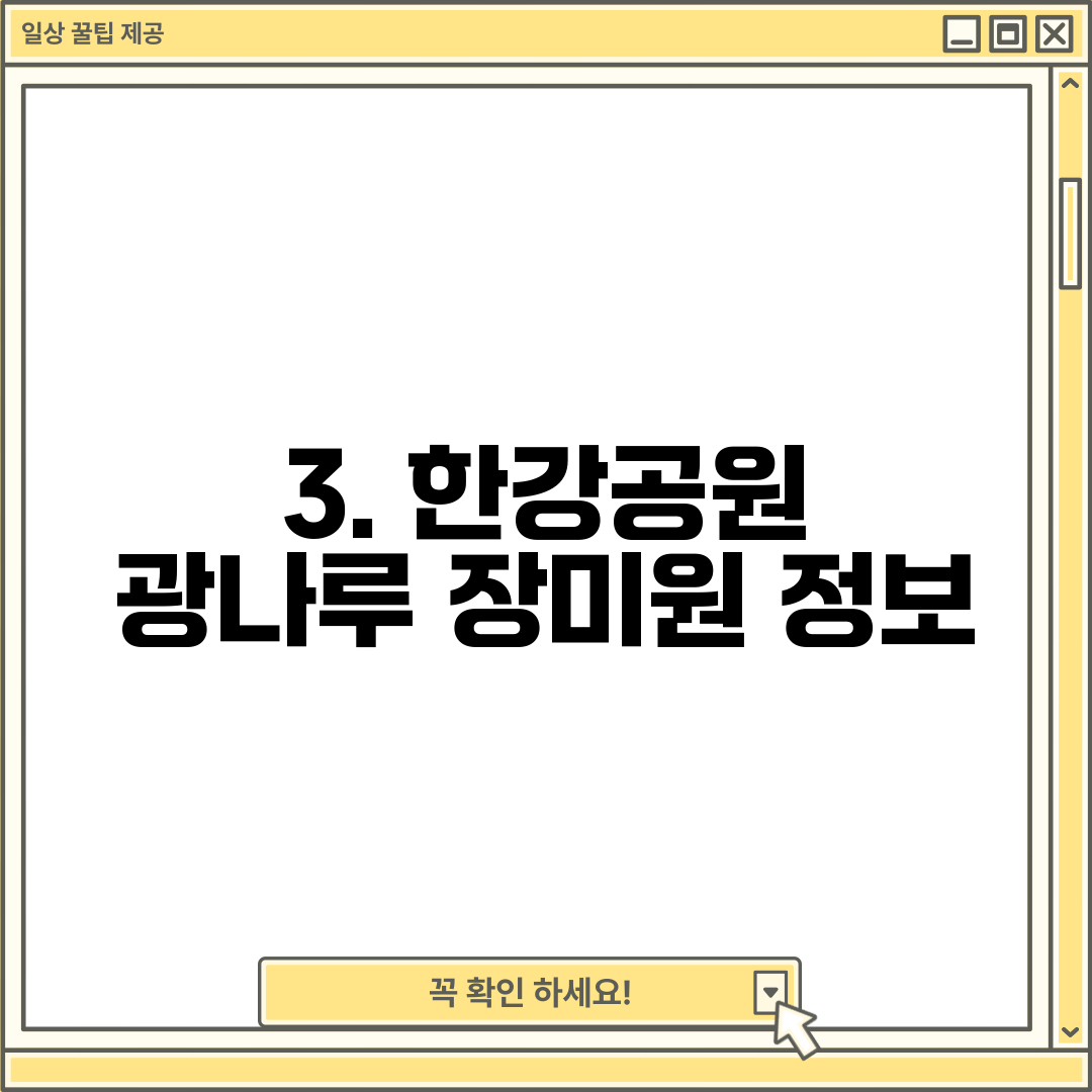 3. 한강공원 광나루 장미원 정보