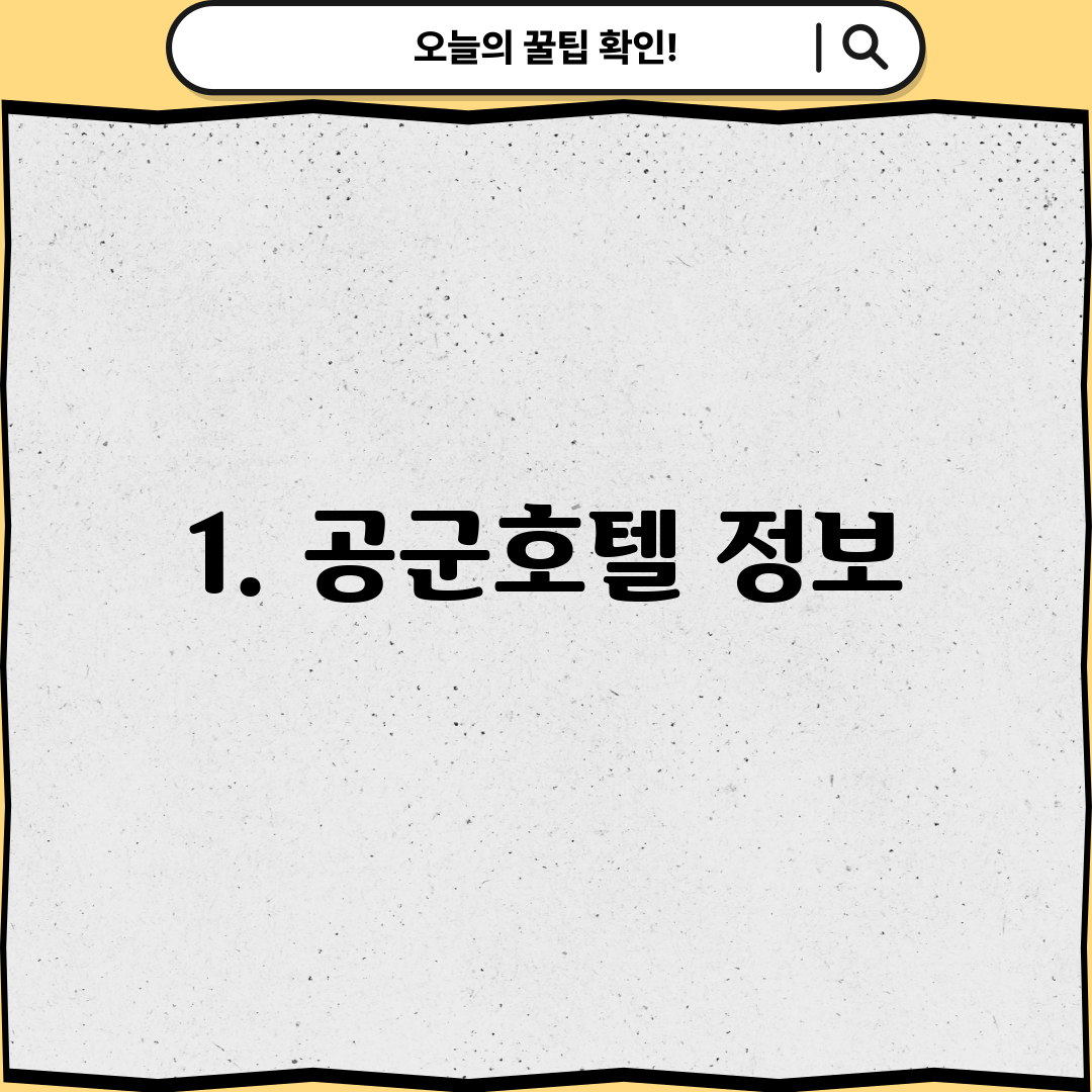1. 공군호텔 정보