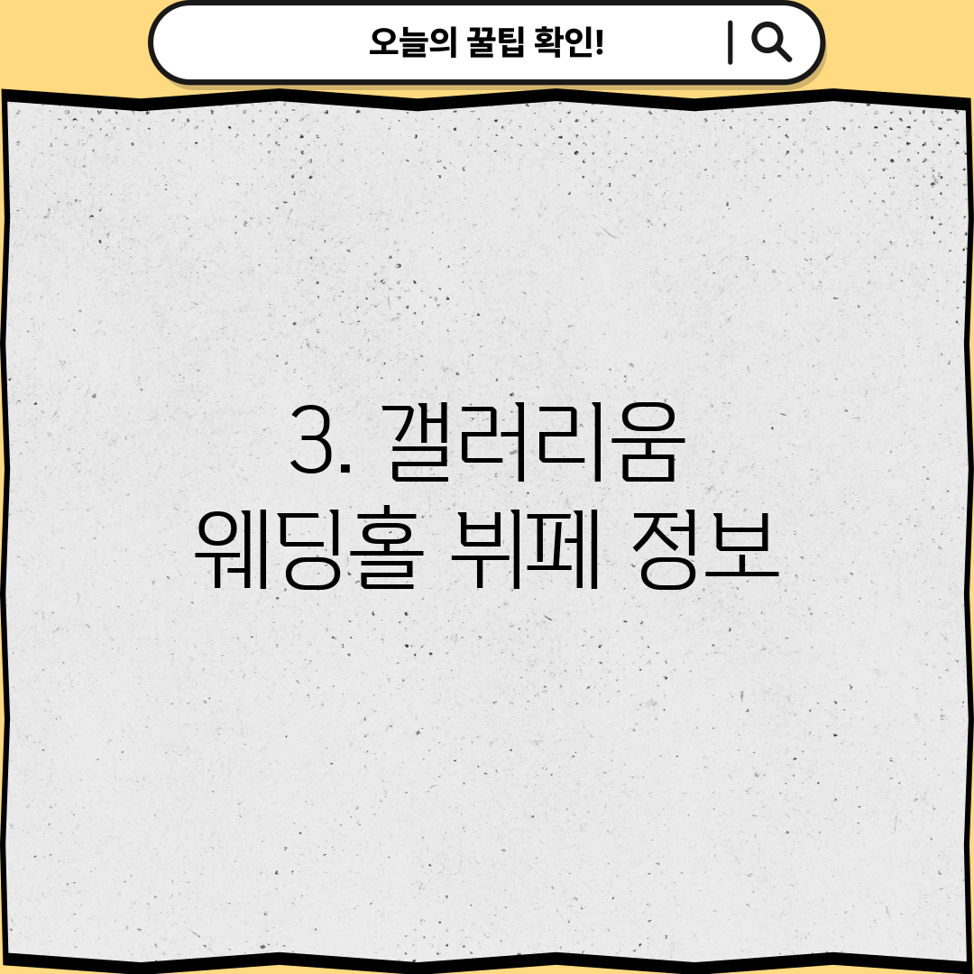 3. 갤러리움 웨딩홀 뷔페 정보