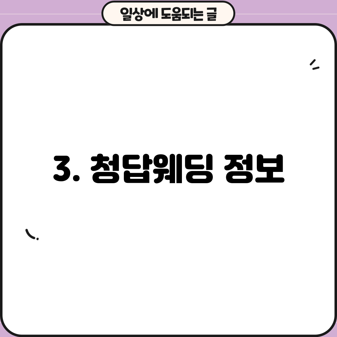 3. 청답웨딩 정보