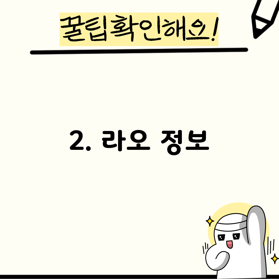 2. 라오 정보