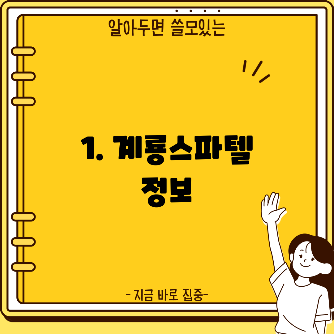 1. 계룡스파텔 정보