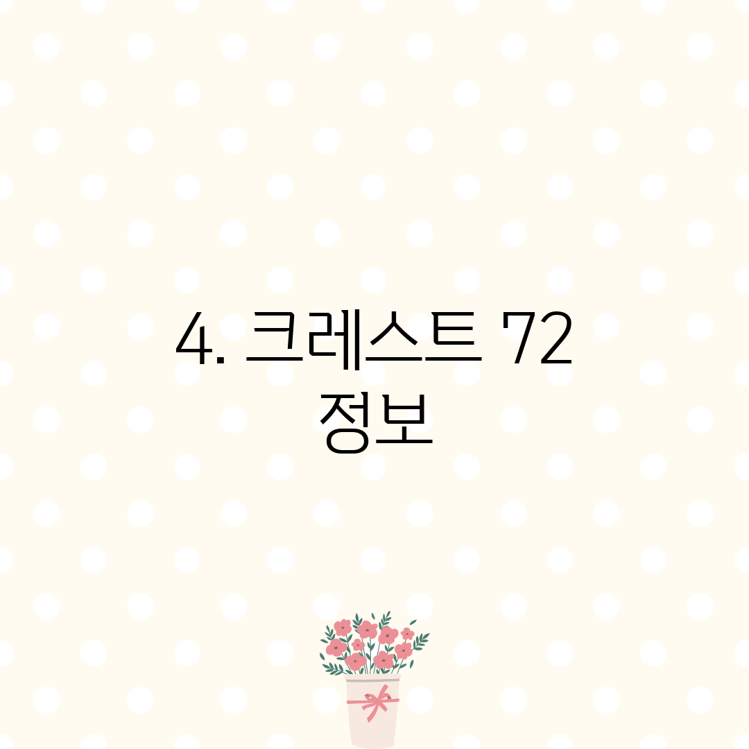 4. 크레스트 72 정보