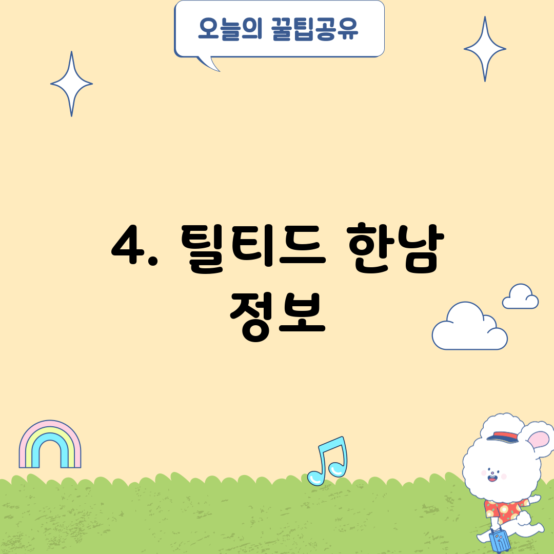 4. 틸티드 한남 정보