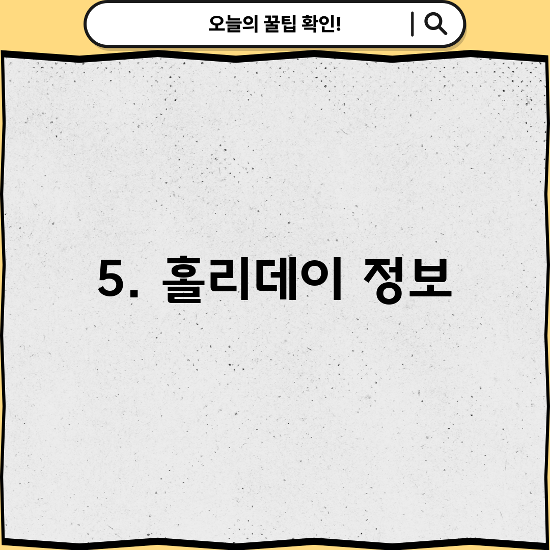 5. 홀리데이 정보