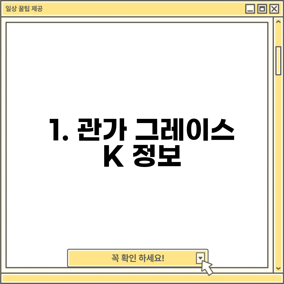 1. 관가 그레이스 K 정보