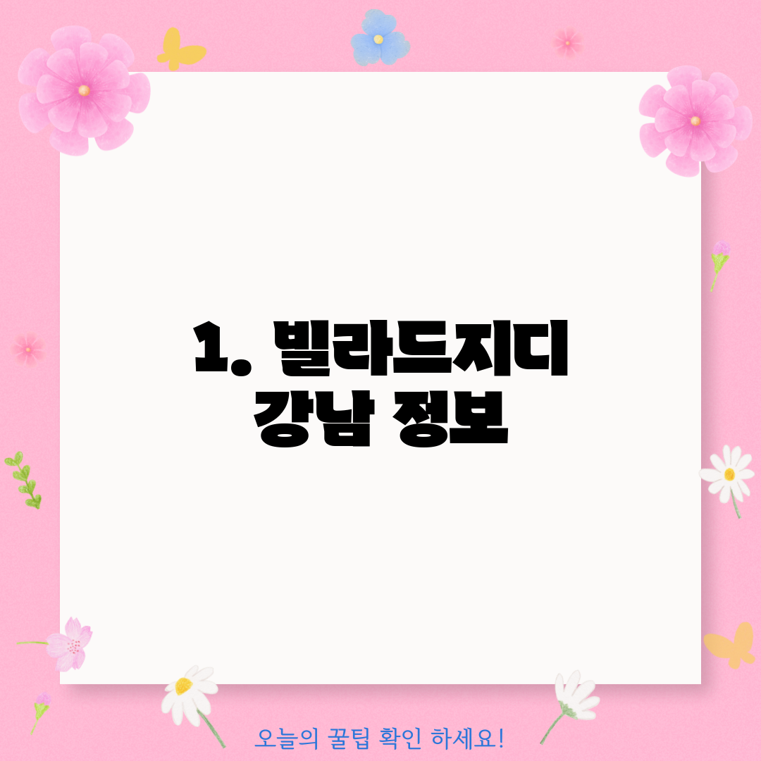 1. 빌라드지디 강남 정보