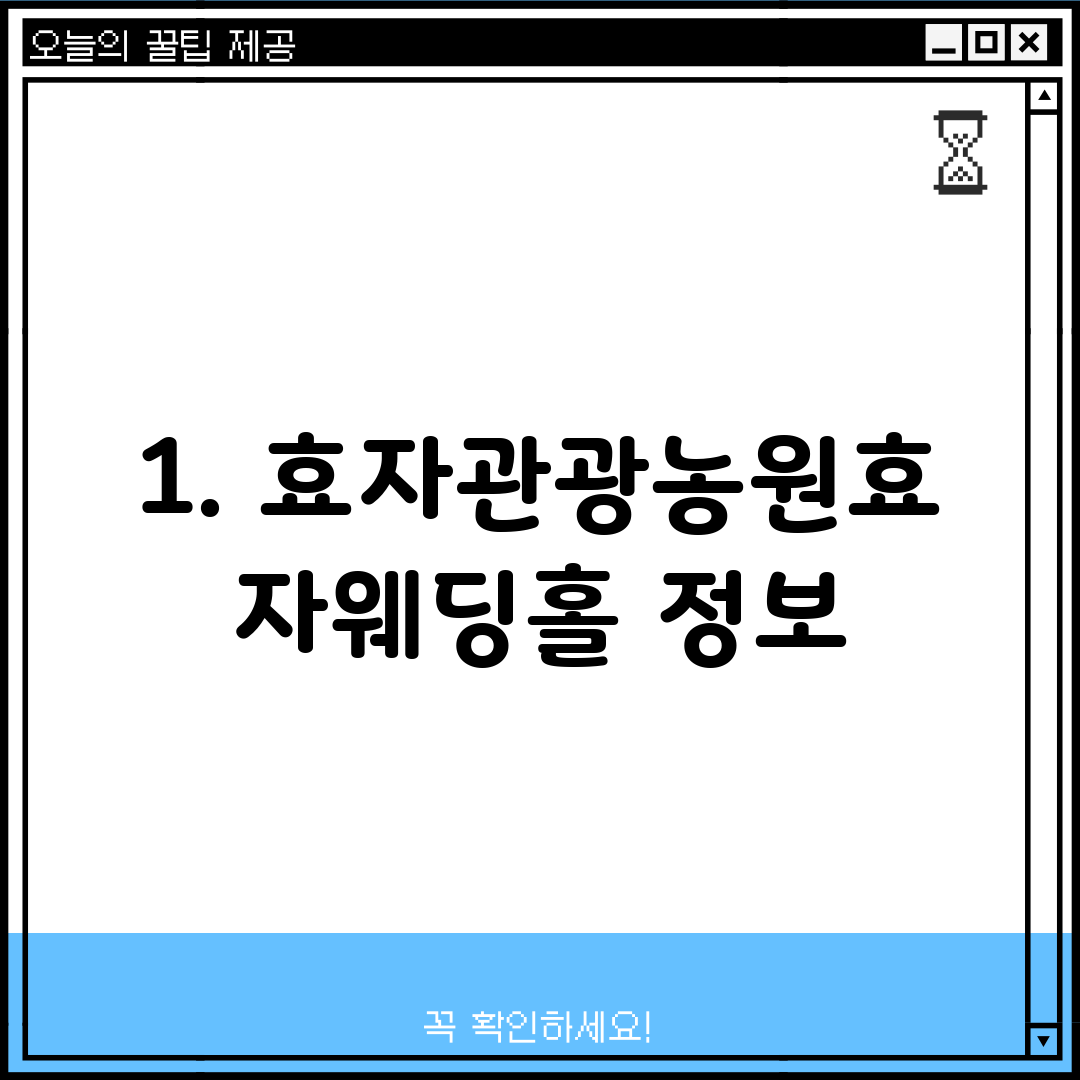 1. 효자관광농원효자웨딩홀 정보