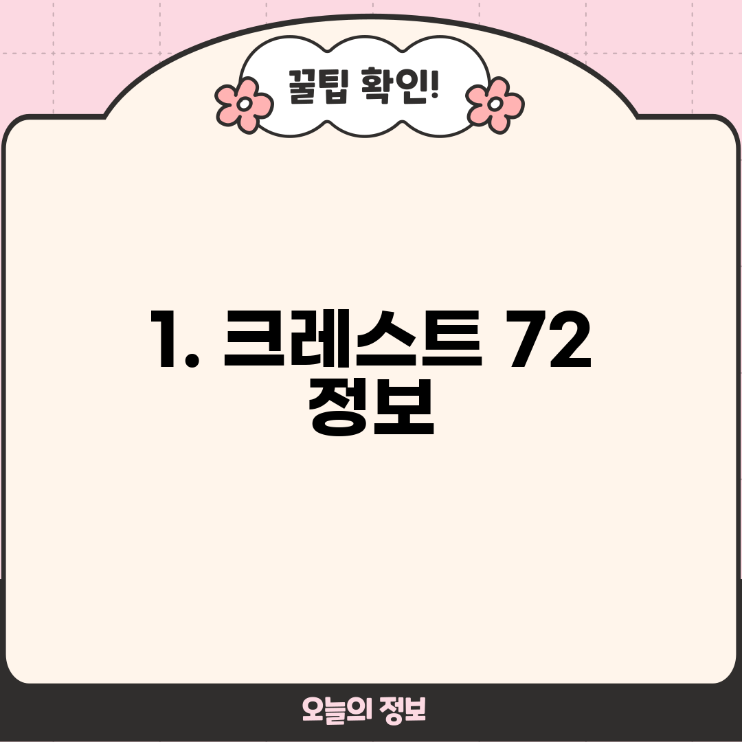1. 크레스트 72 정보
