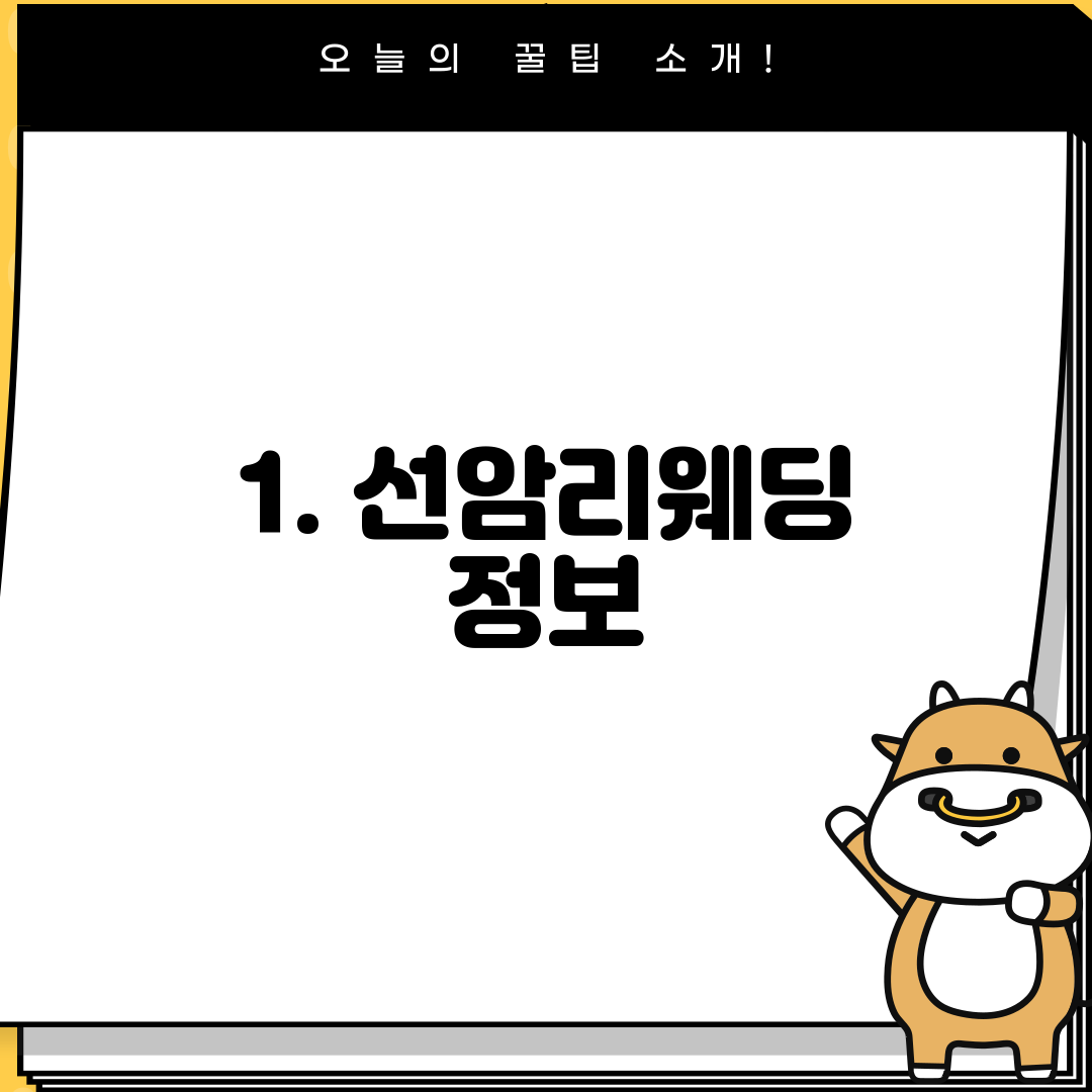 1. 선암리웨딩 정보