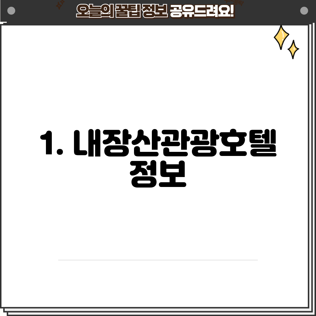 1. 내장산관광호텔 정보