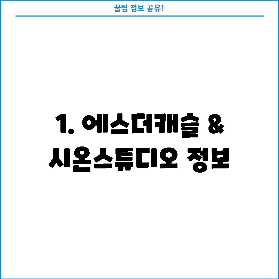 1. 에스더캐슬 & 시온스튜디오 정보