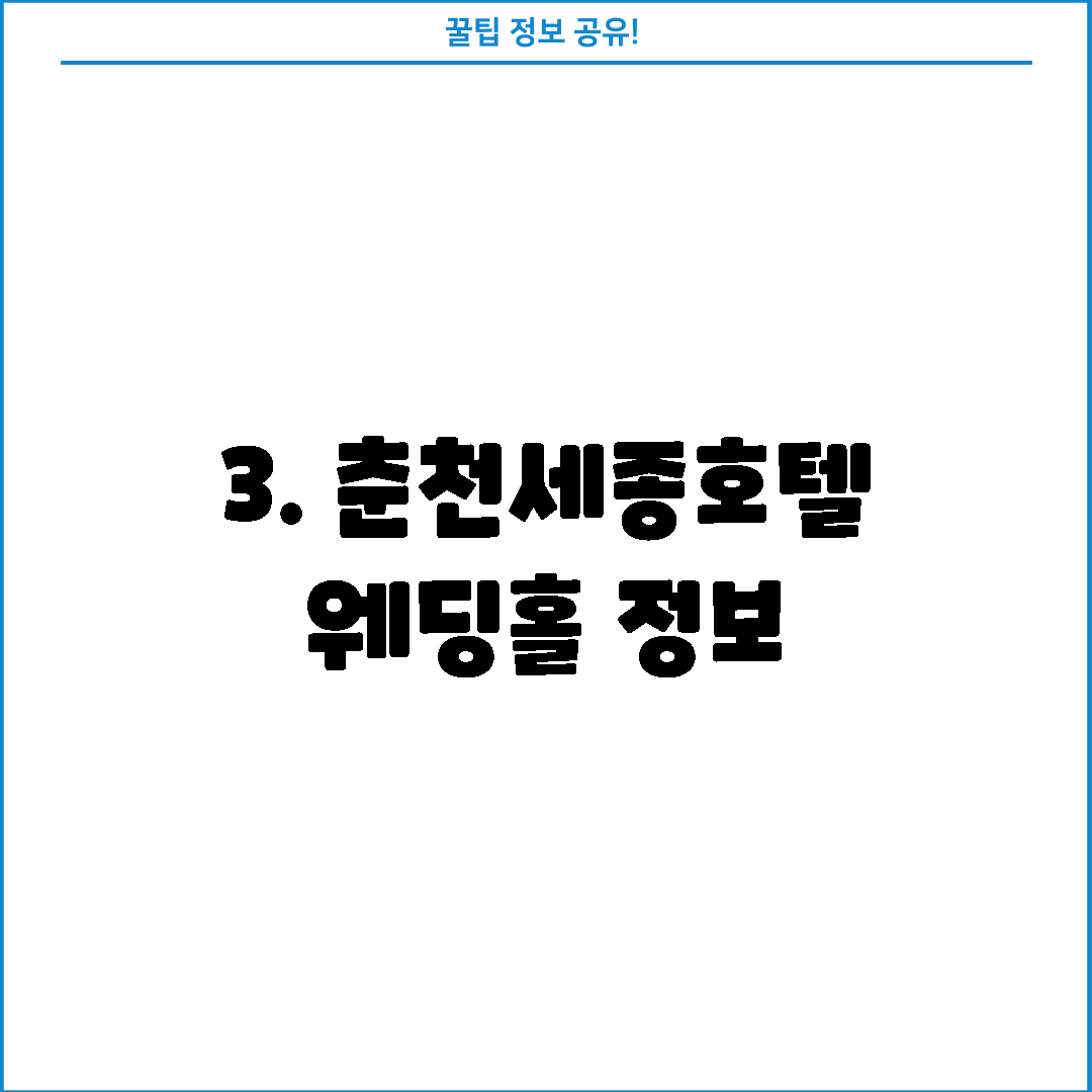 3. 춘천세종호텔 웨딩홀 정보