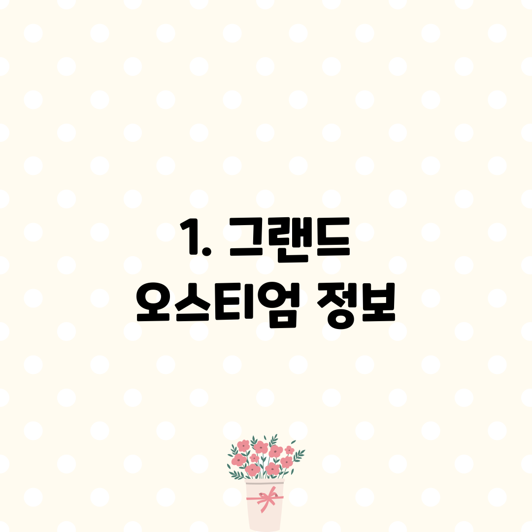 1. 그랜드 오스티엄 정보