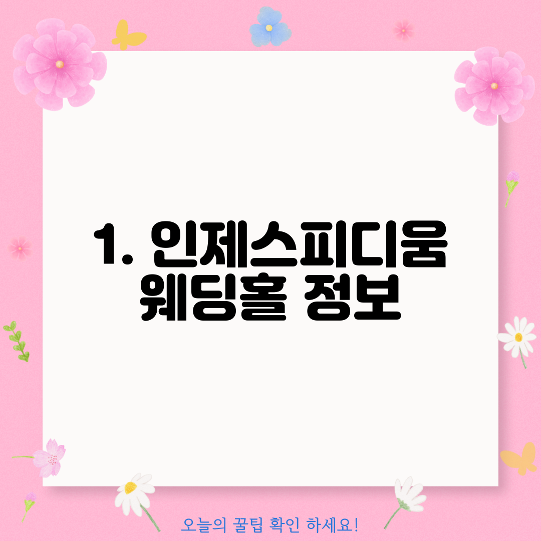 1. 인제스피디움 웨딩홀 정보
