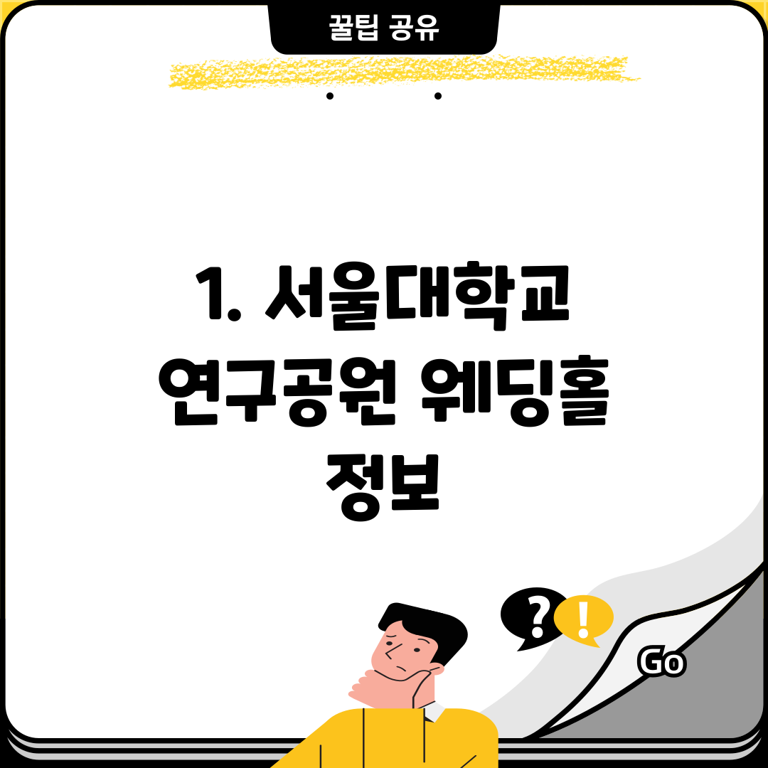 1. 서울대학교 연구공원 웨딩홀 정보