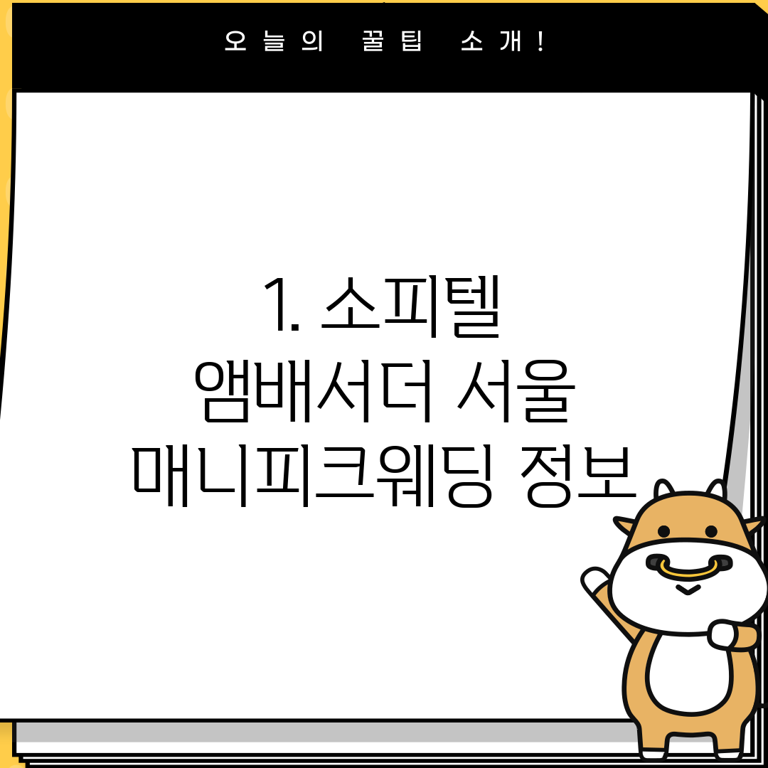 1. 소피텔 앰배서더 서울 매니피크웨딩 정보