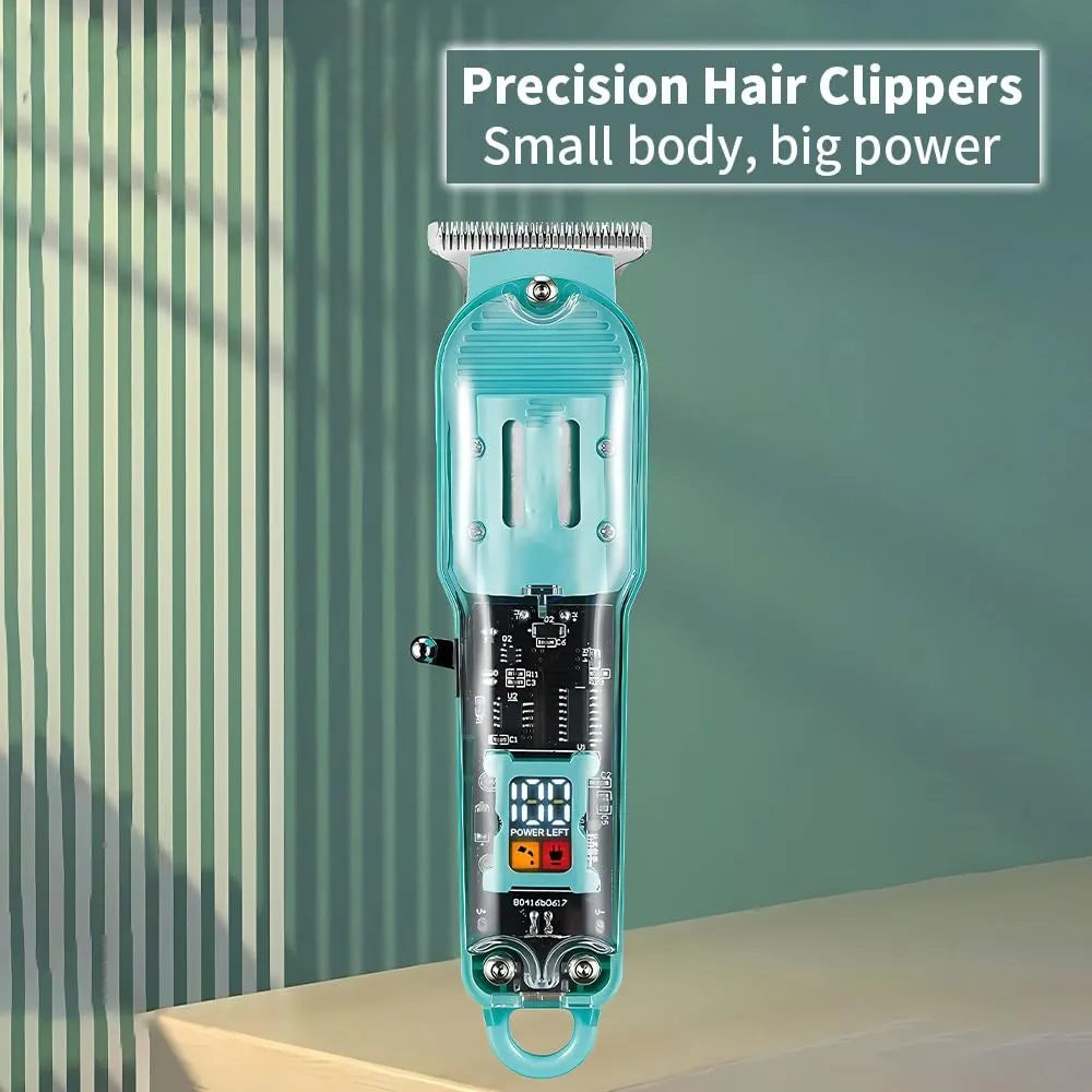 Rechargeable Transparent Body Led Display Professional Hair Clipper 4