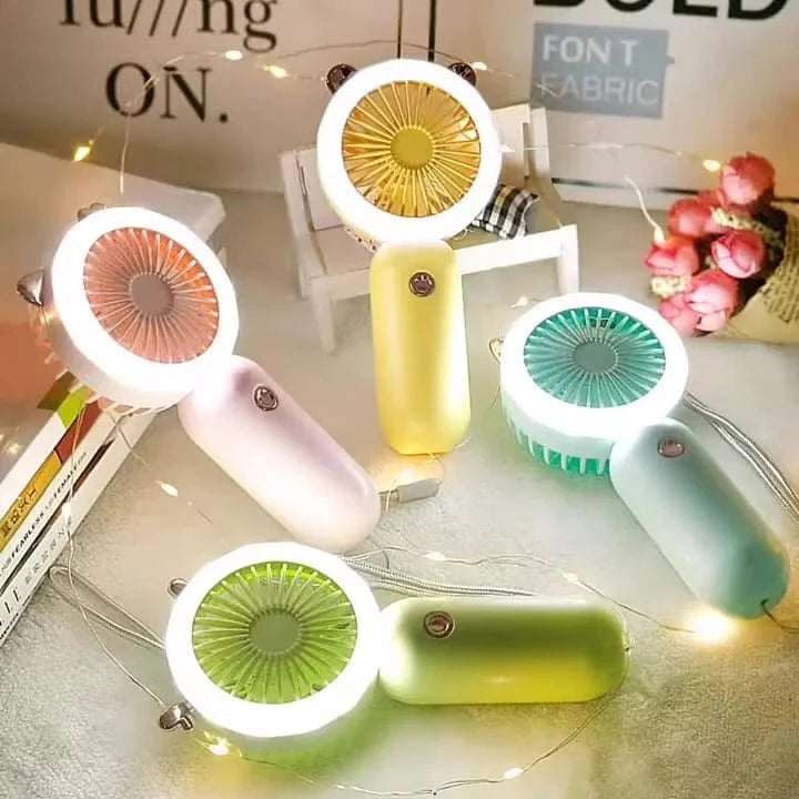 Mini Rechargeable fan with LED Light 2