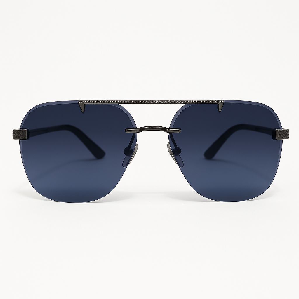 Luxury Rimless Sunglasses – Gradient Blue Lenses 2