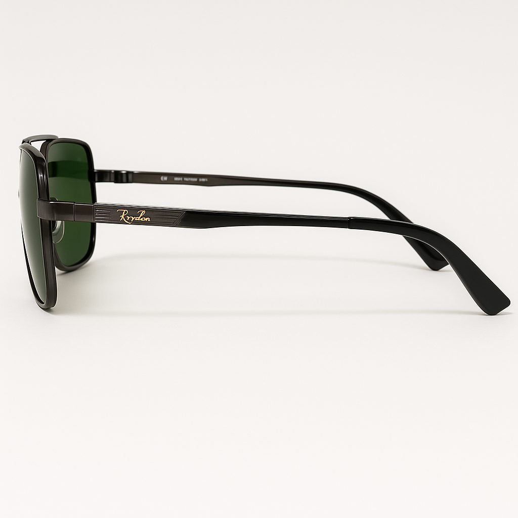 Square Frame Sunglasses with Green Lenses 4