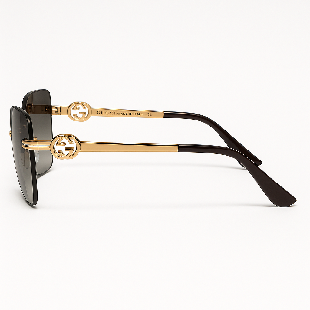 Luxury Brown Gradient Square Sunglasses 3